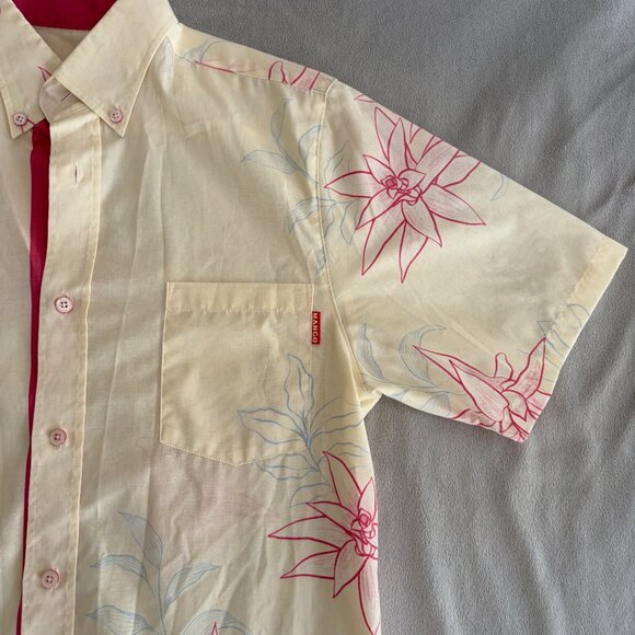 Mango floral pink and off-white button down - Picture 2 of 5